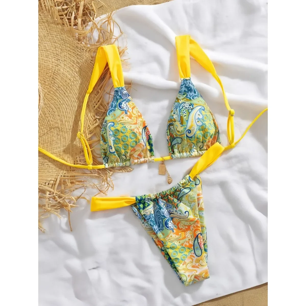 مطبوعة بيكيني سبليت مثير النساء ملابس السباحة بيكيني عطلة الشاطئ #2