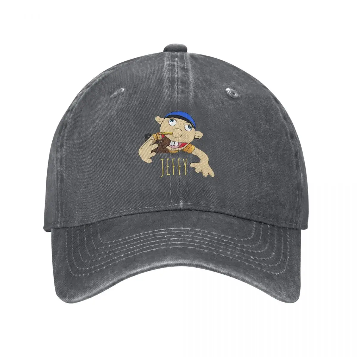Jeffy The Puppet Hot Selling! Baseball Caps Snapback Washed Denim Hats Outdoor Streetwear Baseball Cowboy Hat for Men Women