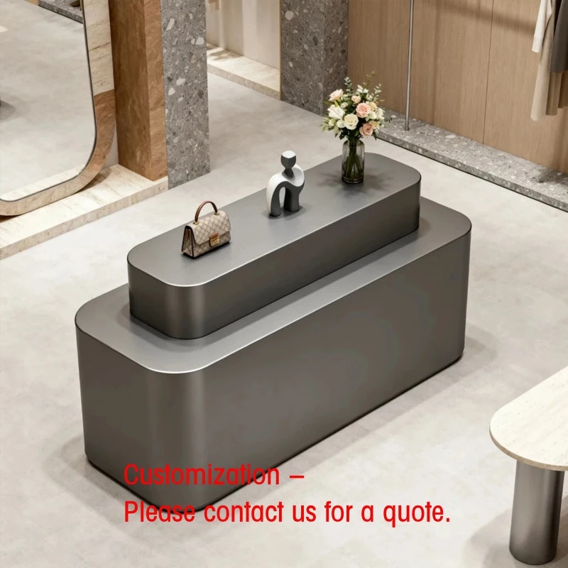 

custom.Stainless Steel Solid Back Cubical Heavy Duty Durable Standing Retail Clothing Luxury Handbag Display S