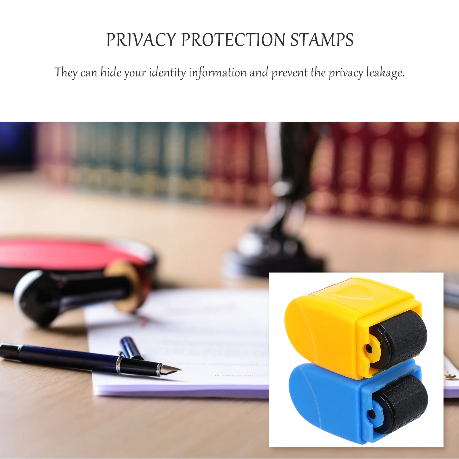 2Pcs Privacy Protection Stamps Plastic Hand-Held Identity Guard Seals for Waterproof Reusable Confidential Documents Security