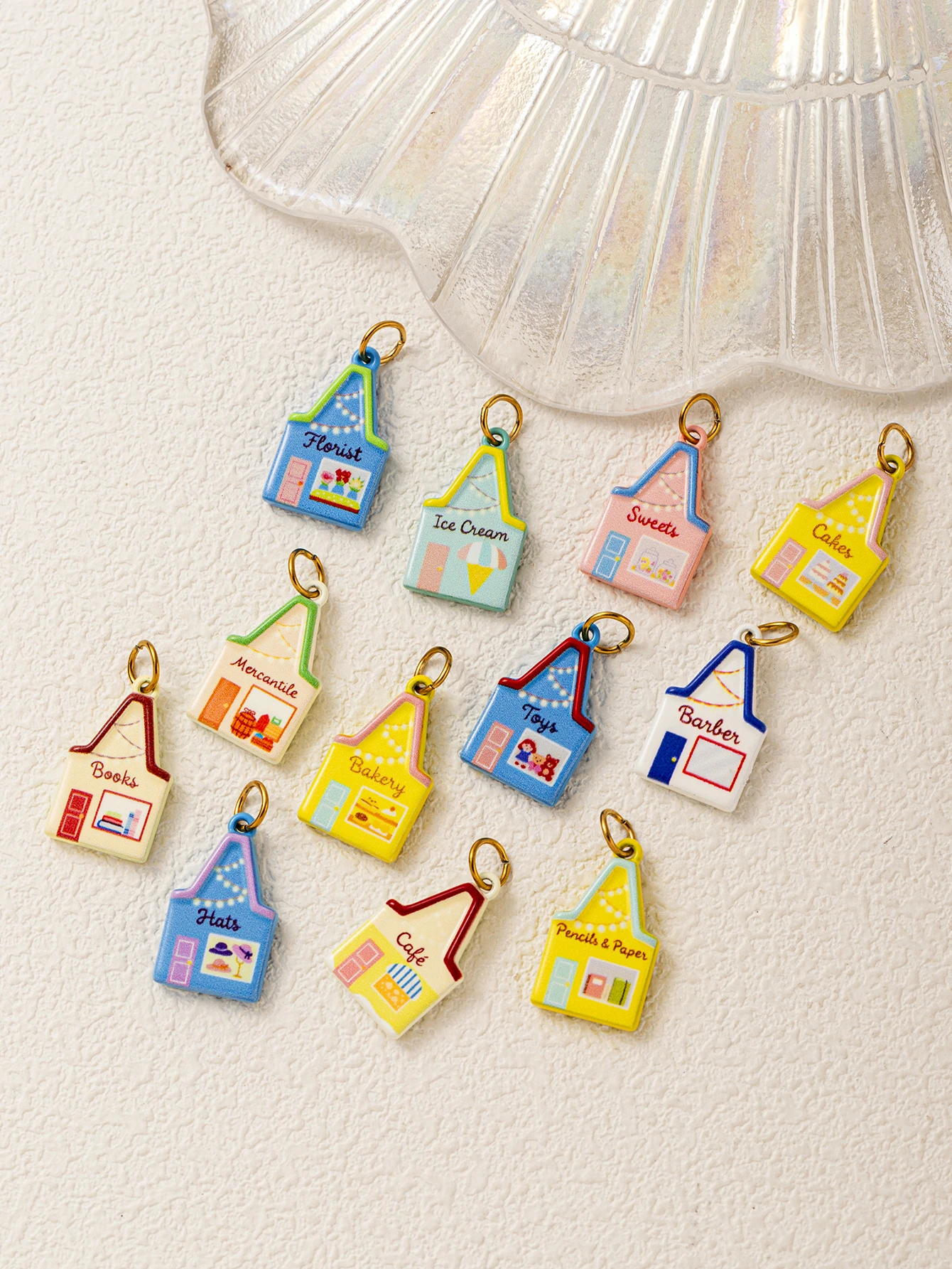 316 Edelstahl Wasserdicht Farbbeständig Niedliche Neue Bunte Haus-DIY-Anhänger für Schmuck – Detail 2