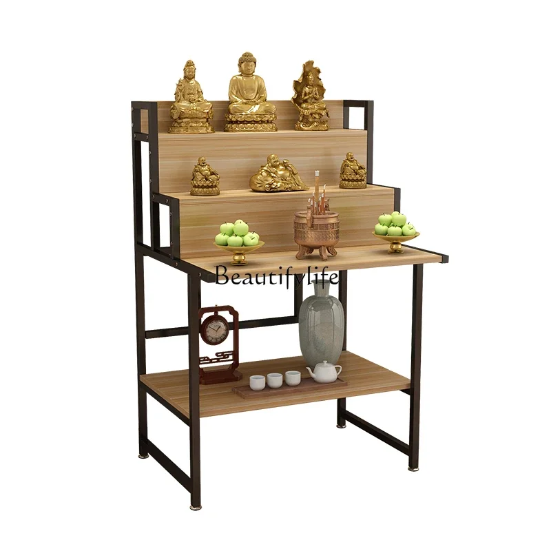 

LXBuddhist shrine incense case Tibetan offering Buddha three-layer God of Wealth statue cabinet shrine e****mical tableSSS