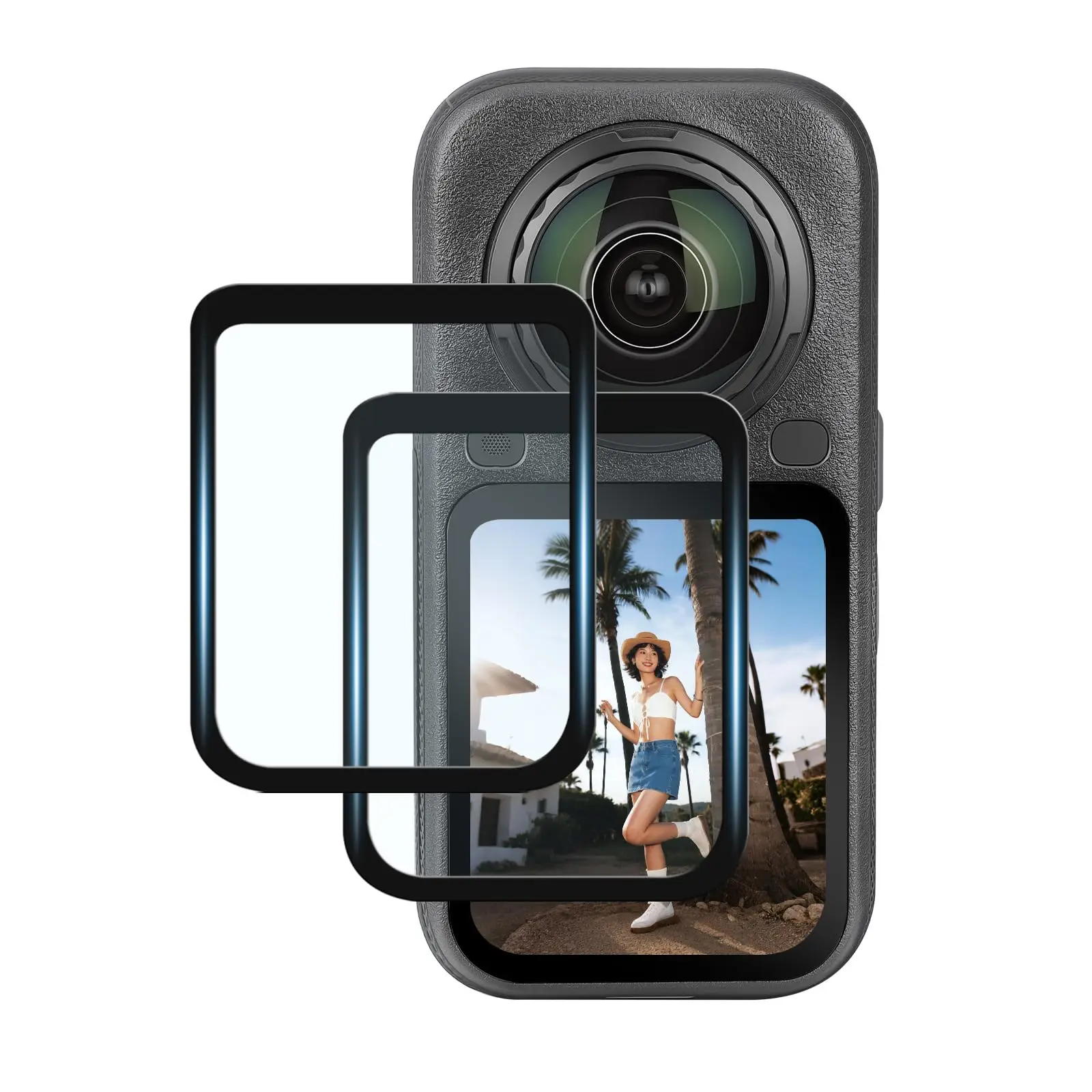 2 Pcs 9H Tempered Glass Screen Protector for Insta360 X6,Essential Insta360 X6 Accessories,HD Clear,Waterproof,Anti-Fingerprint
