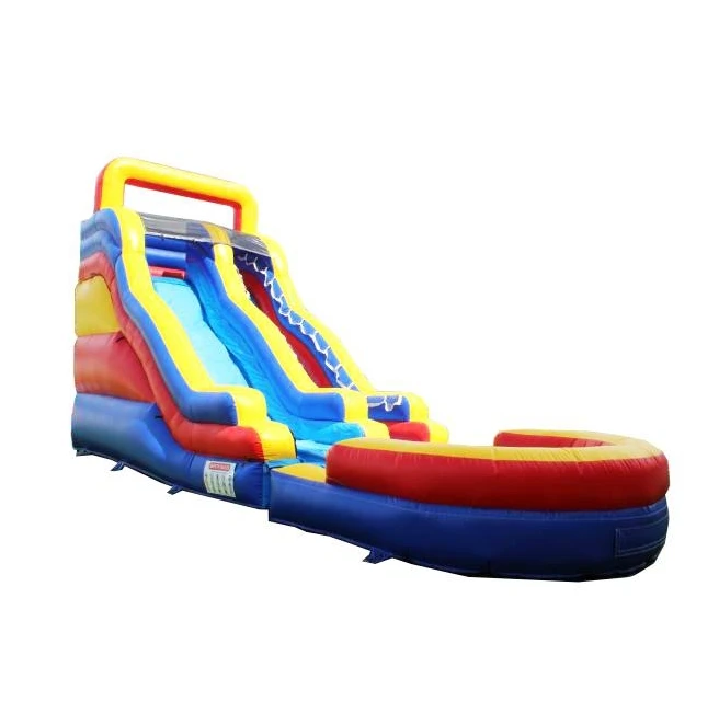 Inflatable water slide with swimming pool at bottom for sale