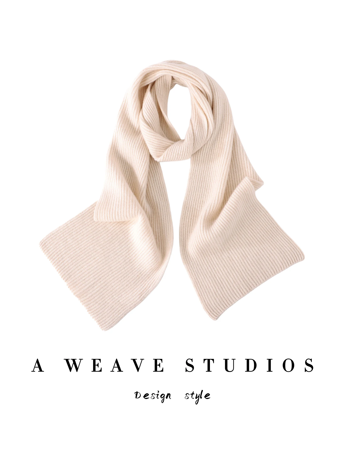 TLOML Women 100% Cashmere Yuanbao Needle Scarf Shawls Autumn Winter Soft Warm High Quality Cashmere Knitwear Casual Thick Scarf