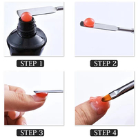 2PCS New Gel Brush & Picker 2 In 1 Design Nail Brush And Spatula Gel Nail Brush Tool For Acrylic Nails Extension Gel