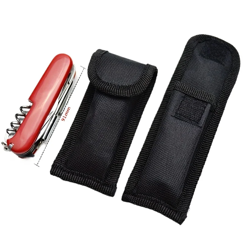 Durable Nylon Folding Knife Sheath - Double-Layer Oxford Cloth Storage Pouch for Shockproof Multi-Tool Organizer