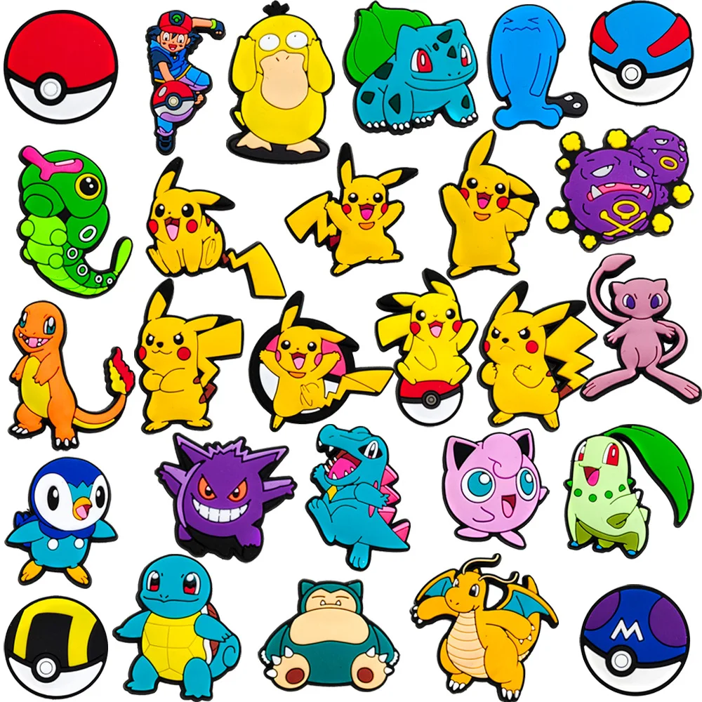 

Single Pokémon Pikachu Hot Selling DIY Accessories and Accessories Shoe Charms Accessories for Crocs Sandals Toys Anime Cartoon