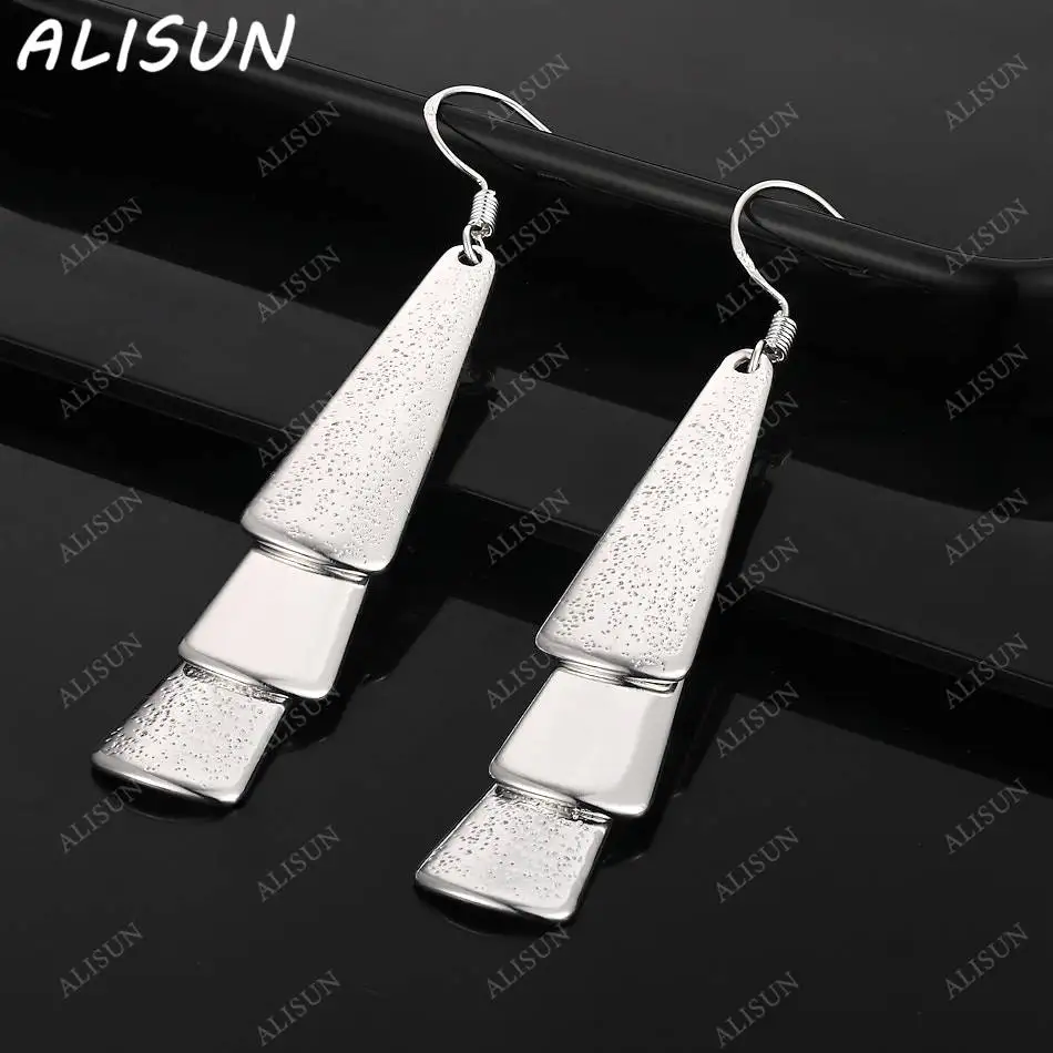 

ALISUN 925 Sterling Silver Triple Stack Earrings Drop Earrings For Women Fashion Jewelry Charm Grace Noble Wedding Accessories