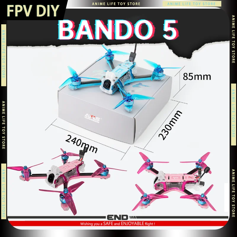 

Новый комплект рамы Axisflying 5 дюймов из углеродного волокна Bando5 X O4 Pro для FPV-дронов, запчасти и аксессуары для самостоятельной сборки с GPS, 4K камерой для 6S LiPo аккумуляторов 1300 мАч, 1800 мАч