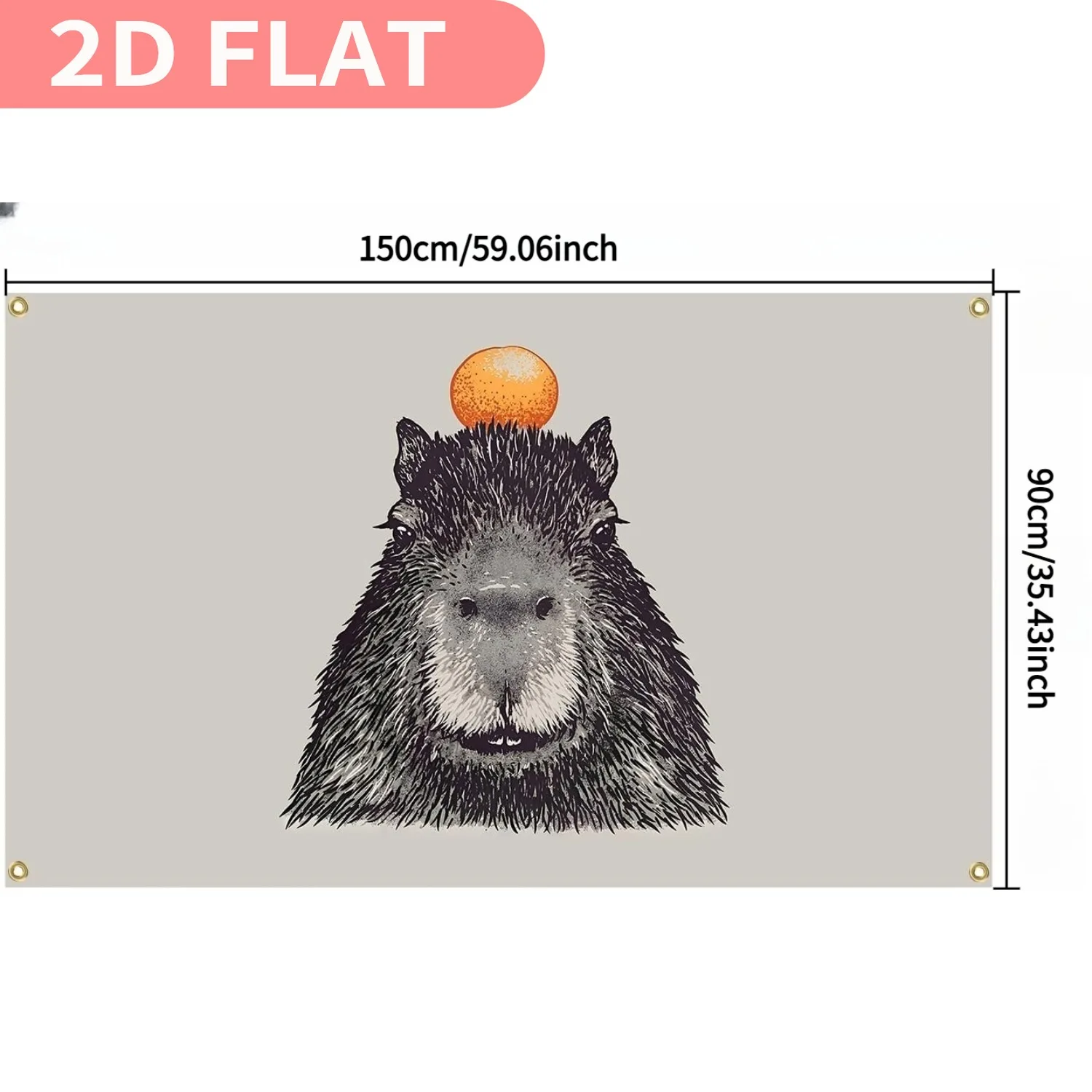 1pc Capybara Tapestries, Wall Carpets, Aesthetic Decorative Durable Polyester 3x5 FT Flag, Suitable For Indoor And Outdoor Decor