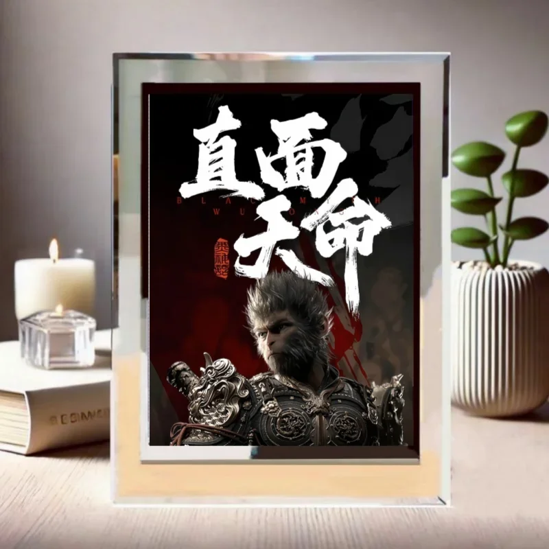 Anime Game Black Myth: WuKong Figure Crystal Picture Photo Frame Desk Decoration Collection