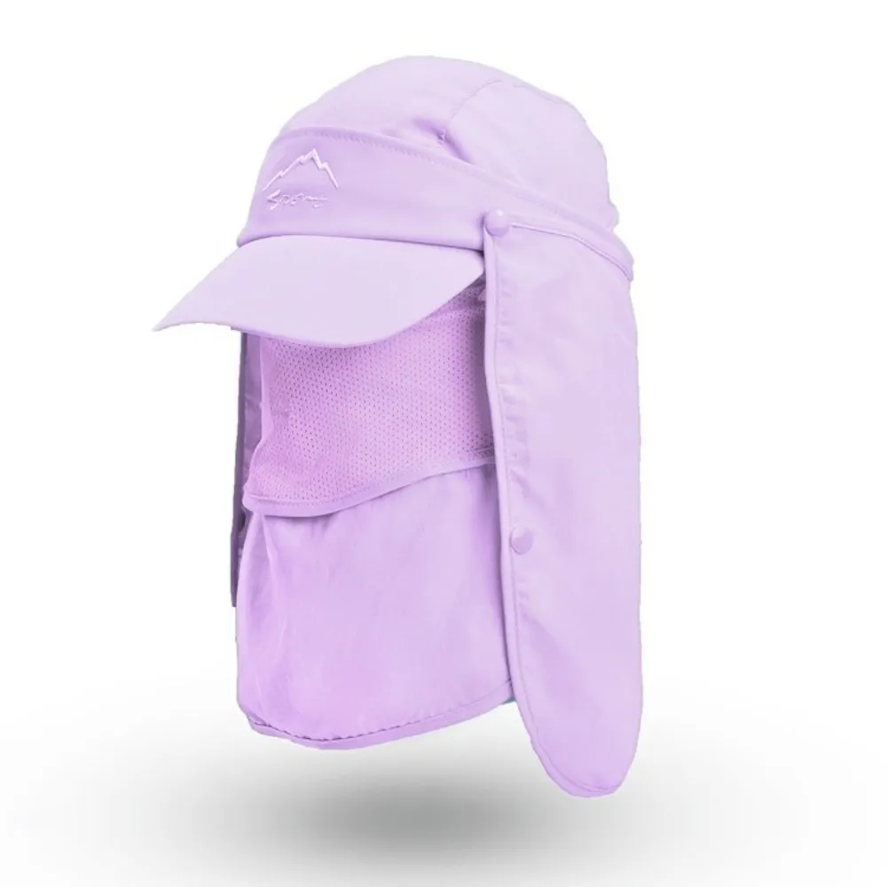 Quick Drying Summer Protective Baseball Hat Breathable Protect Face UV Protection Hat Removable Neck Cover Ear Flap