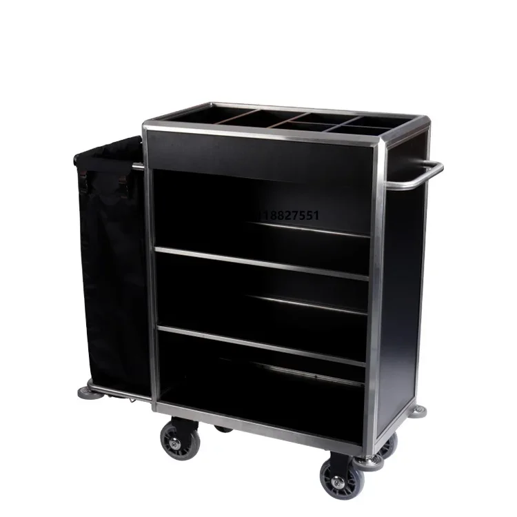 

New Arrival Stainless Steel Hotel Housekeeping Cleaning Service Trolley Cart for Sale