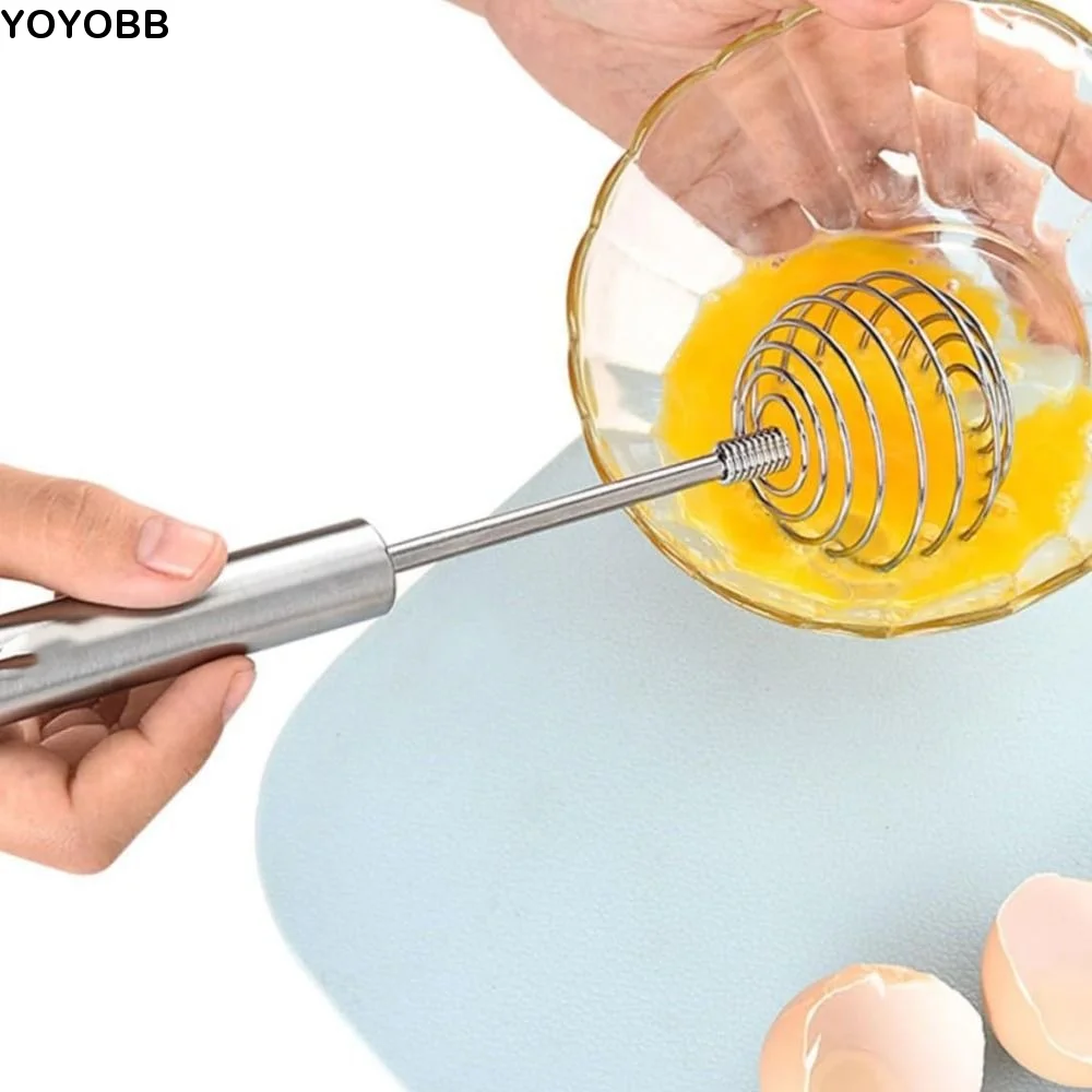 Stainless Steel Spring Ball Whisk Handheld No Deformation Egg Beater Rust-proof Corrosion-resistant Cream Mixer Baking Tool