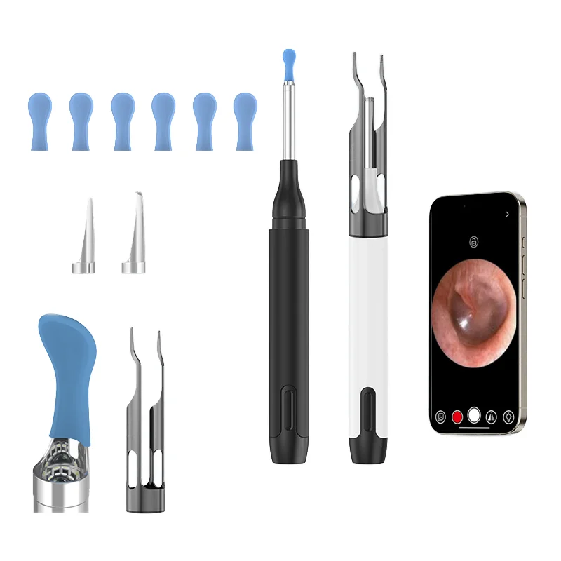 1080P HD 10.0MP Ear Otoscope WiFi APP Support 4 LED Lights Ear Wax Removal Tool with Tweezers