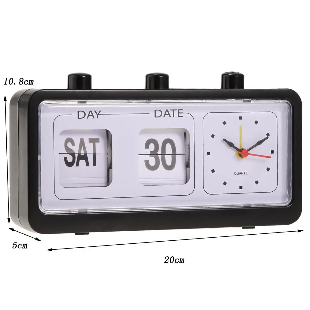 Retro Fashion Flip Clock Digtal Flip Day Date Time Display Clock