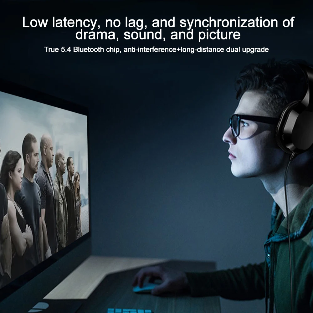 Adaptor USB Bluetooth 5.4, penerima pemancar untuk Mouse Keyboard nirkabel USB Bluetooth Audio Adapter untuk PC komputer Laptop