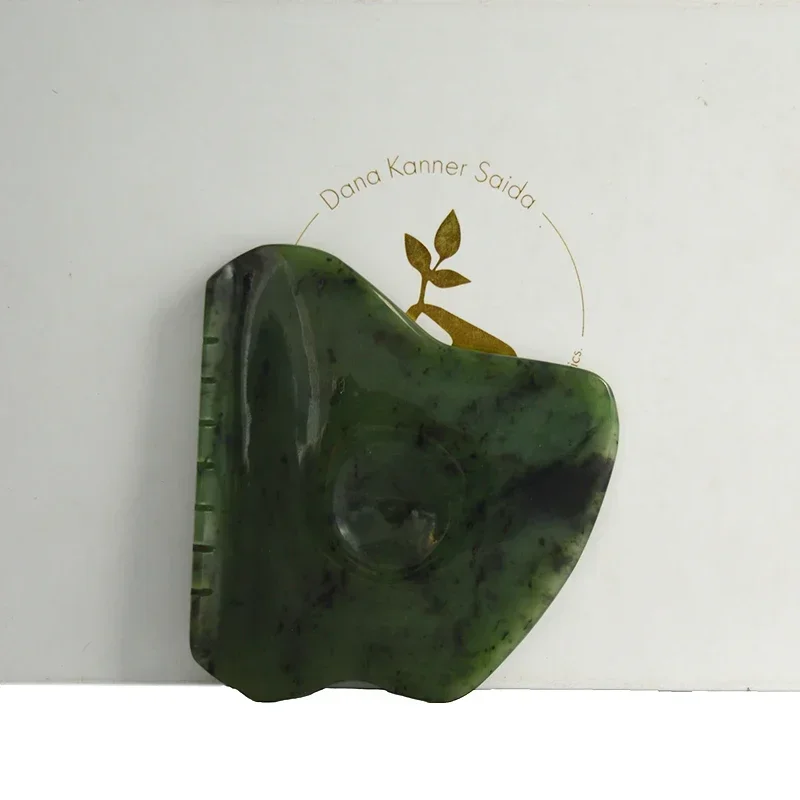 Natural Nephrite Jade New Shape Design Massage Gua Sha Facial Maasge Anti Aging Guasha Tools For Promote Blood Circulation