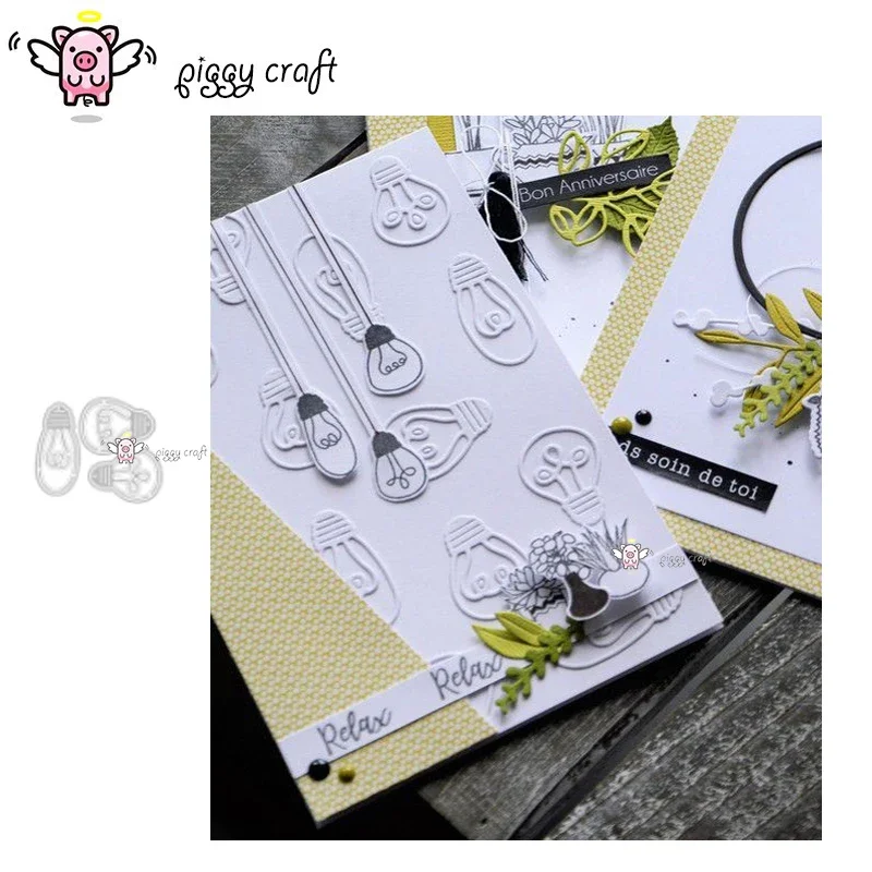 Piggy Craft metal cutting dies cut die mold Light bulb decoration Scrapbook paper craft knife mould blade punch stencils dies