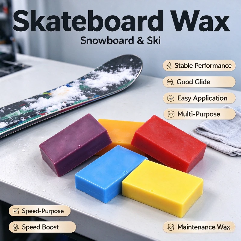 Ski Snowboard Wax Different Snow Temperature Range Reduce Friction Smooth Glide Ski Ski Board Bottom Maintenance Wax Multicolor