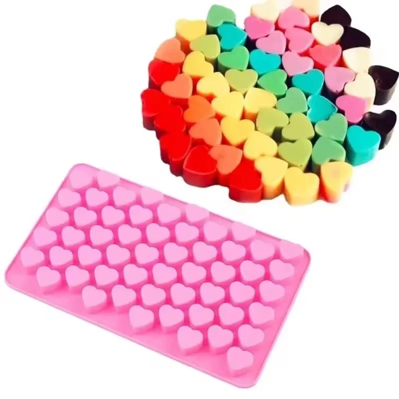 Multi-cavity heart-shaped chocolate silicone mold; chocolate bean baking tool; cake decoration mold; ice cube tray