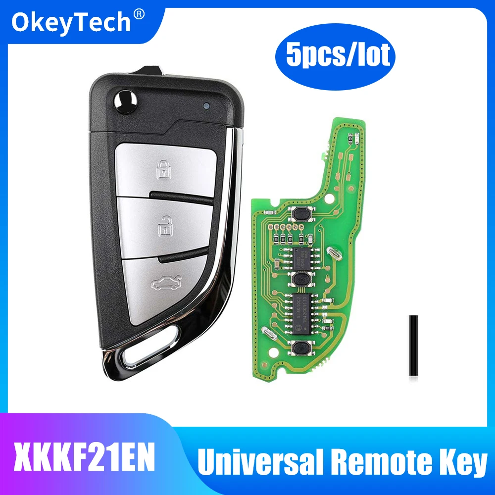 

OkeyTech 5 шт./лот XHORSE XKKF21EN VVDI нож 2 стиля (Flip-3BTN) дистанционный ключ для VVDI VVDI2 ключ инструмент английская версия