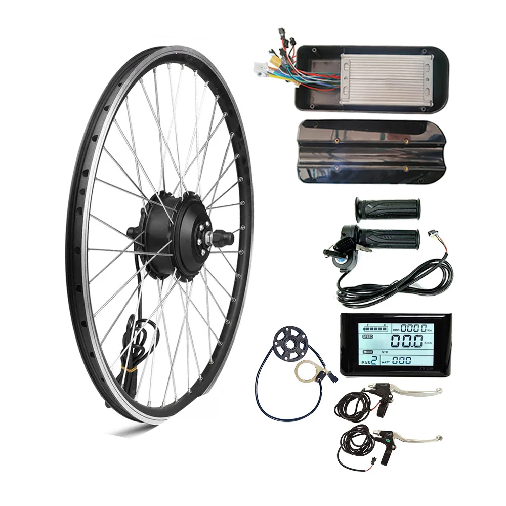 

36V 48V 350W High Quality Electric Bike Kit Brushless Rear Geared Motor Wheel Of Electric Bike E Bike Ebike Conversion Kit