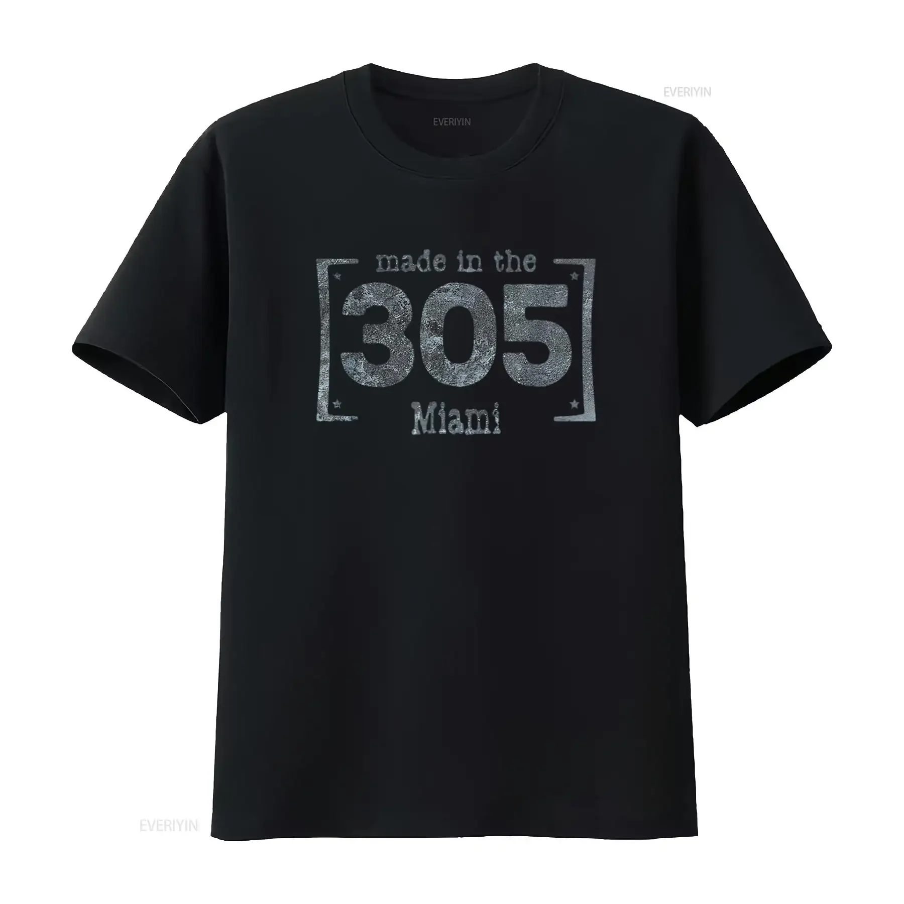 Made In The 305 Miami Fl Souvenir  T Shirt for Women Comfortable and Chic vintage Washed Casual Slightly Unisex streetwear