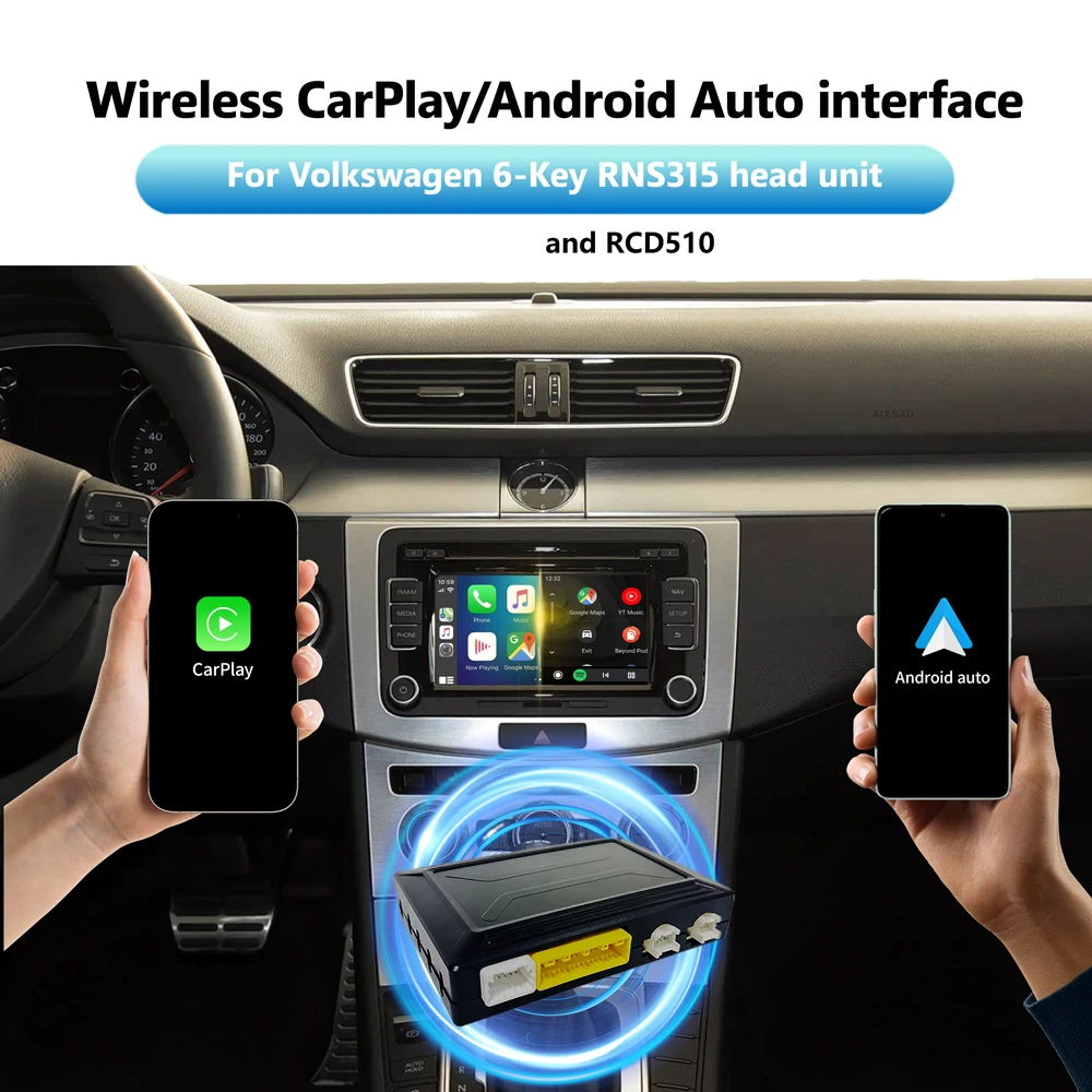 

Wireless CarPlay Android Auto Interface for VW Phideon 2010-2015 / Touareg 2008-2010 RNS315 RCD510 Multimedia Navigation Adapter