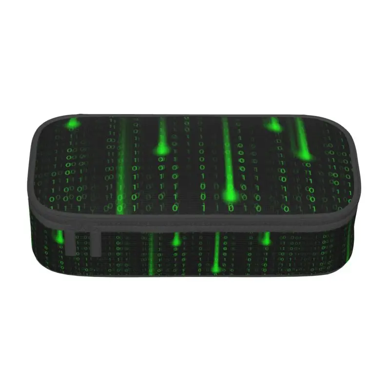 Custom Matrix Code Pencil Cases for Boys Gilrs Large Capacity Programming Code Pattern Pen Bag Box School Supplies