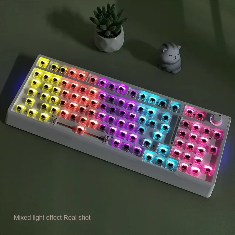 لوحة مفاتيح ميكانيكية SZBOX H98 98 مفتاحًا 3 أوضاع اتصال RGB لوحة مفاتيح الألعاب لألعاب الكمبيوتر المحمول والكمبيوتر الشخصي