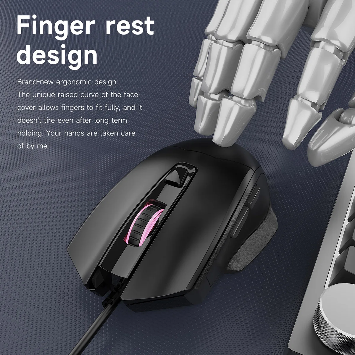 Ajazz Nj05 Wired Mouse Ergonomic Macro Gaming Mouse for Pc Laptop