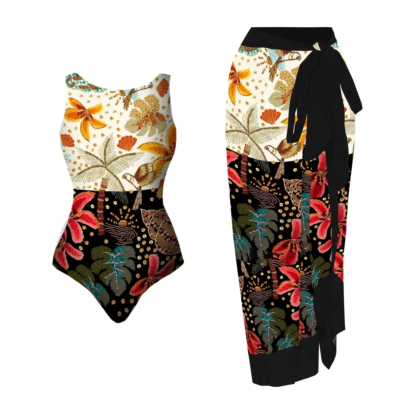 2026 New 2-Piece Women Bikini Set Push Up Floral Printed Ruffle Bikinis Strappy Bandage Swimwear Brazilian Biquini Bathing Suit