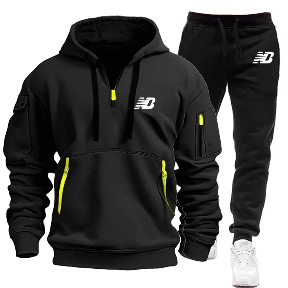 2024 New Men\'s Hoodie, Sportswear Brand, Hip Hop, Casual Sportswear, Zipper Hoodie Brand New, Fashionable Two Piece Jogging Set