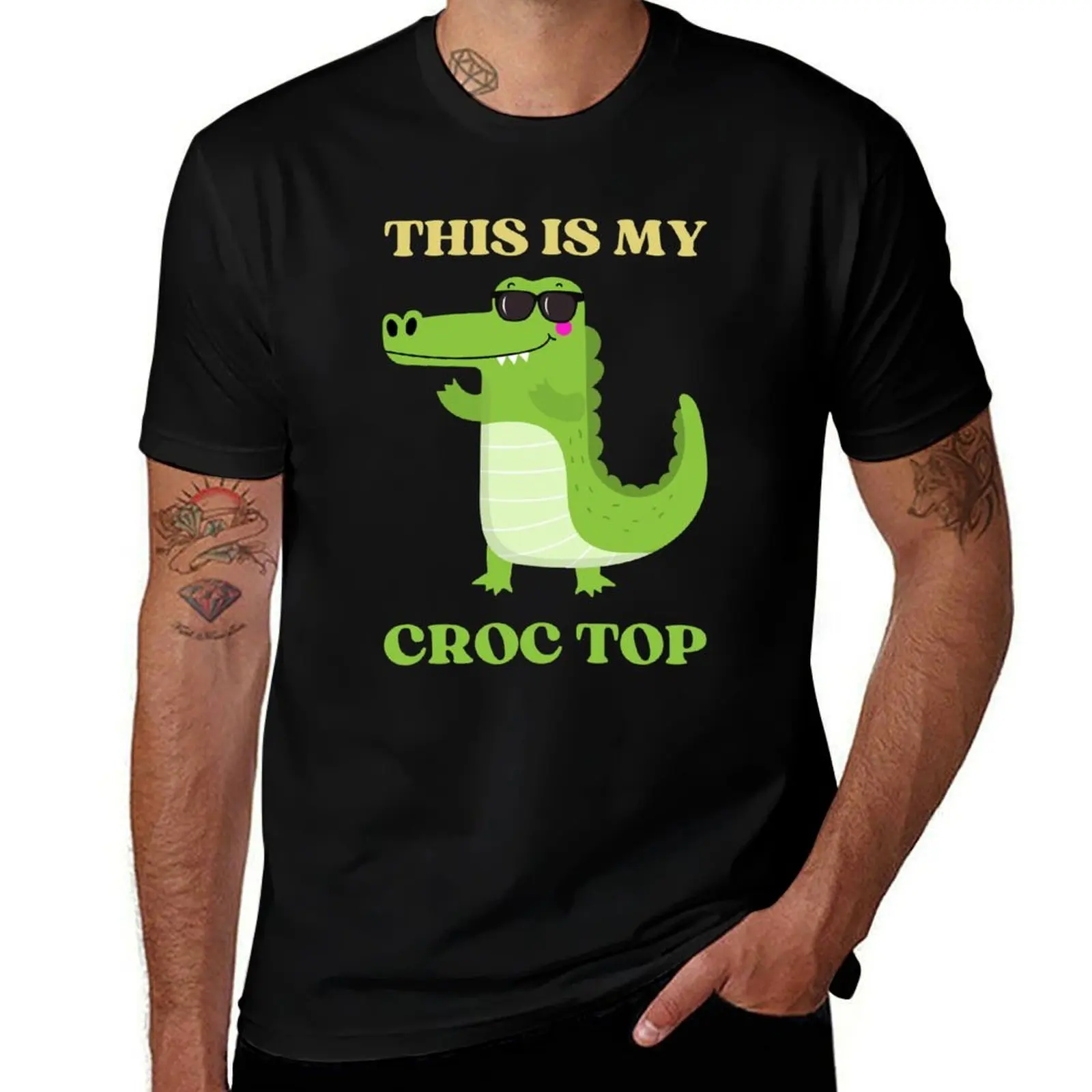 This Is My Croc Top Funny Crop Top Joke T-Shirt Performance Workout Short Sleeve Tee T-Shirt