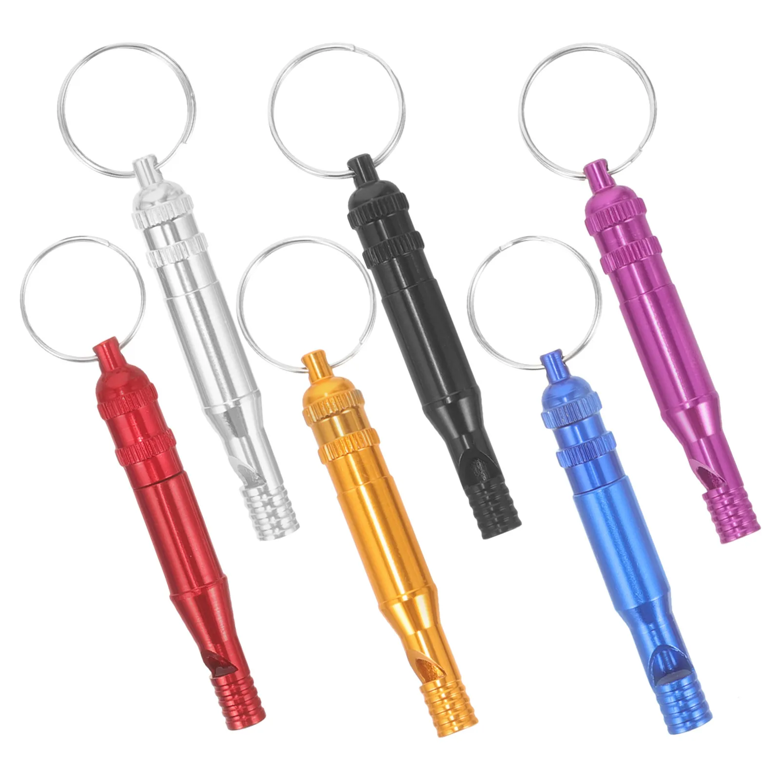 6Pcs Metal Survival Whistle Emergency Whistle for Hiking Camping Outdoor Activities Lifeguard Referee Pe Teacher Safety Self