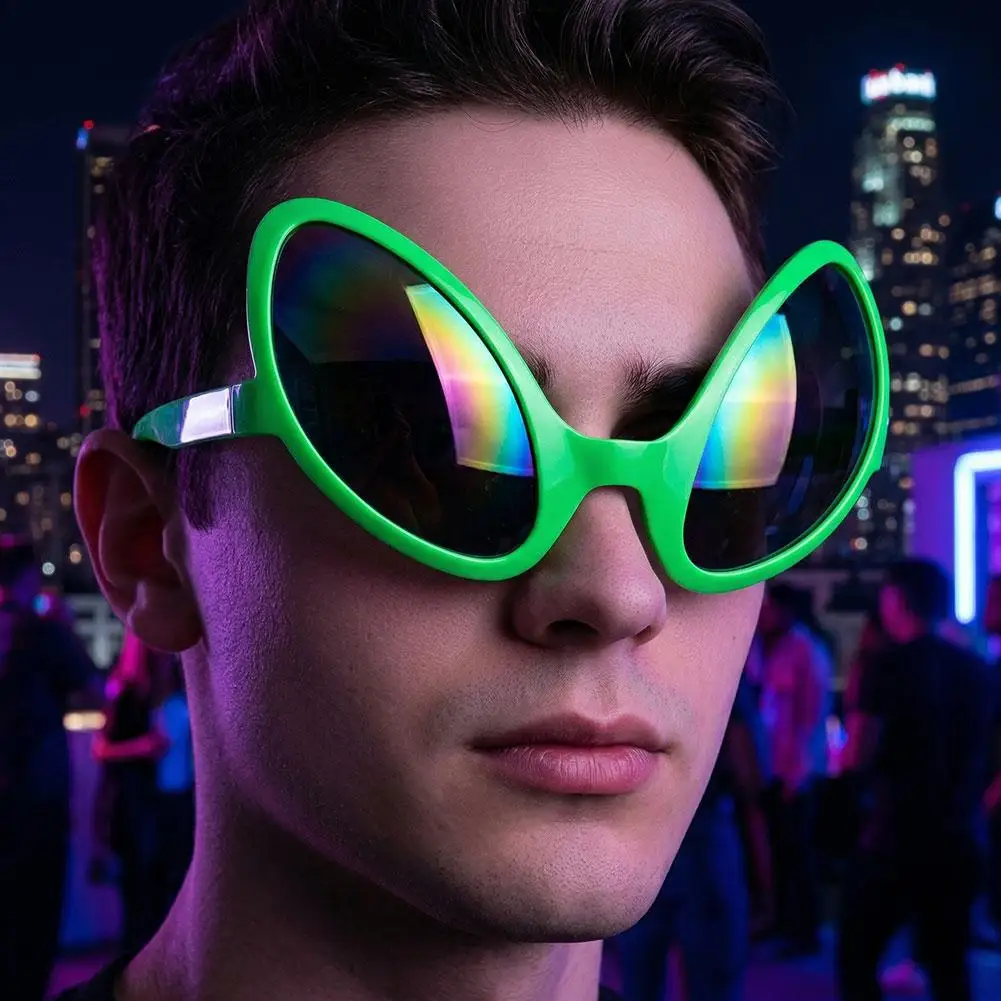 Gafas de Sol Divertidas con Lentes de Extraterrestre Verde, Accesorios de Disfraces para Cosplay, Carnaval, Mardi Gras, Fiestas