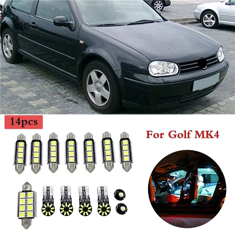 

14 Pcs Fit for VW Volkswagen Car Decorative Light Car Interior LED Light Bulb Kit Front Dome Compartment Lights Courtesy Lamp