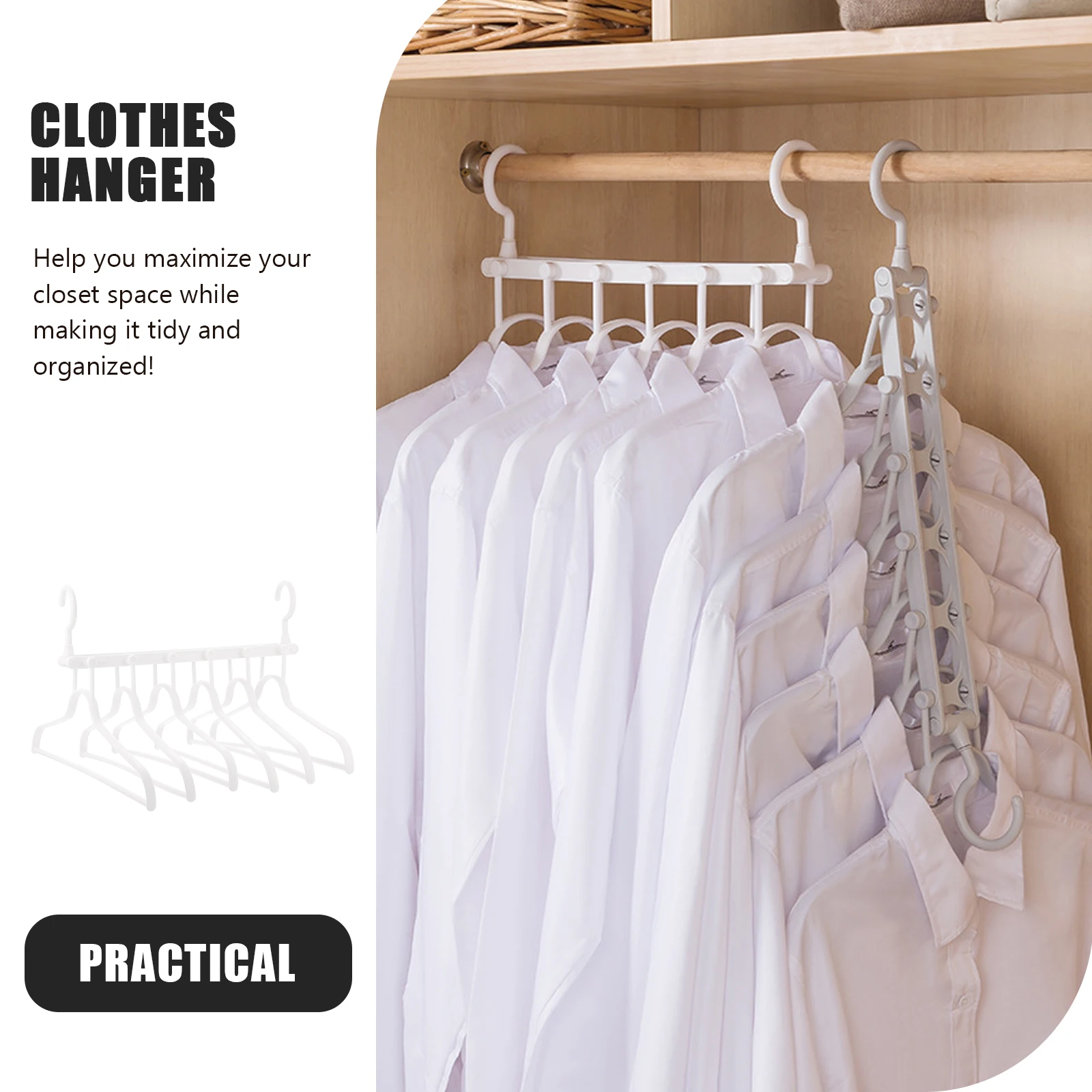 

Multilayer Space Saving Swivel Clothes Hanger Foldable Closet Coat Rack Sturdy Organizer for Bedroom Wardrobe Small Closet Pants
