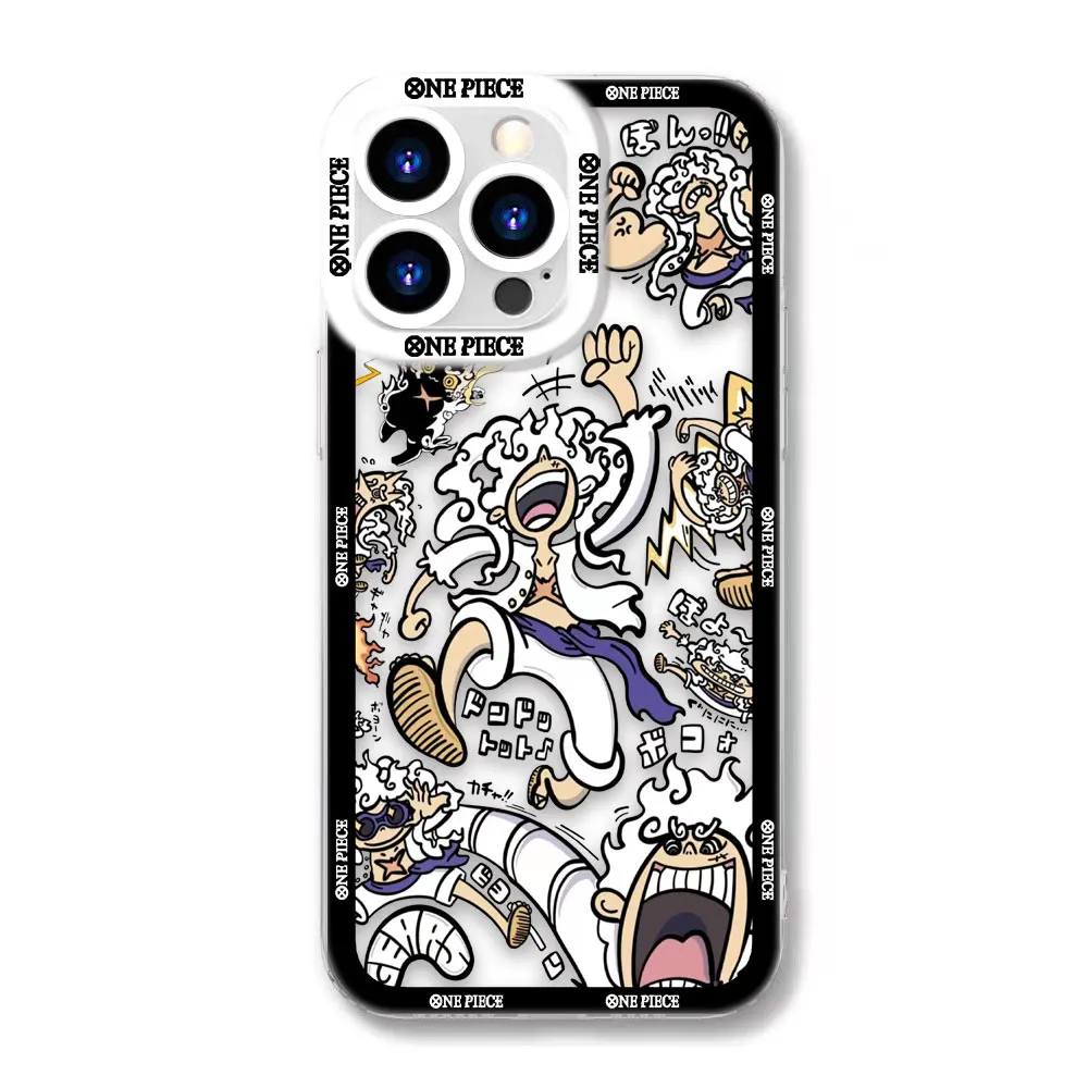 One P-Piece Gear 5 Luffy Zoro Cover Clear Phone Case For iPhone