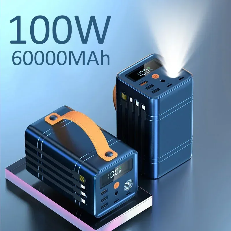 Wholesale 60000mAh 100w Portable Power Station 110V/220V AC Portable Engergy System with USB 220V Power Bank power banks