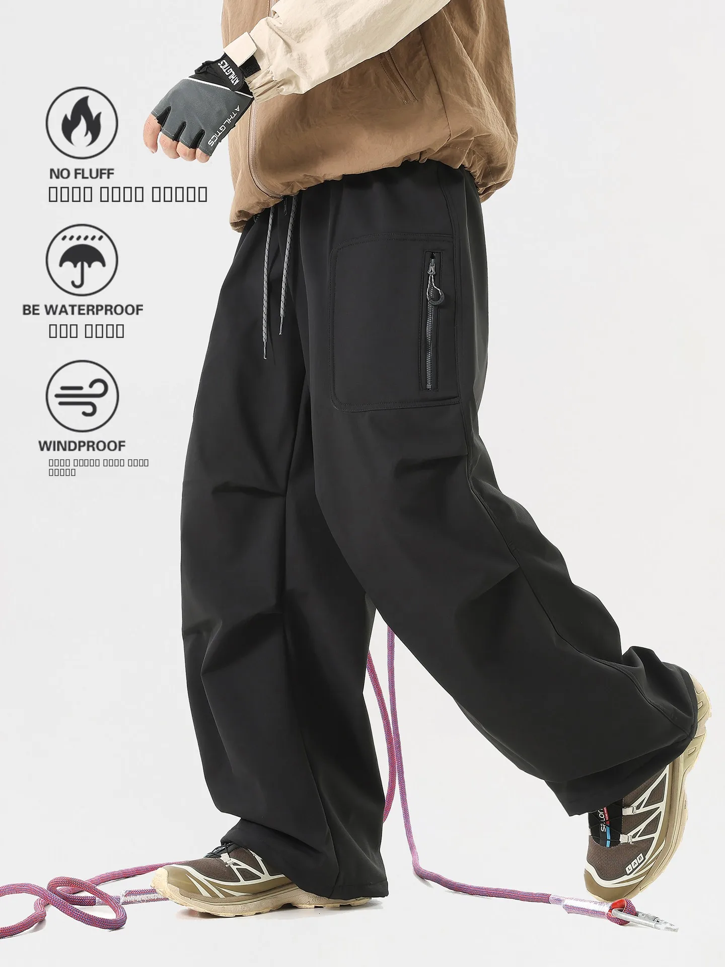 

Утепленные флисовые походные брюки для активного отдыха, зимние, ветрозащитные, водонепроницаемые, рабочие, прямого кроя, повседневные