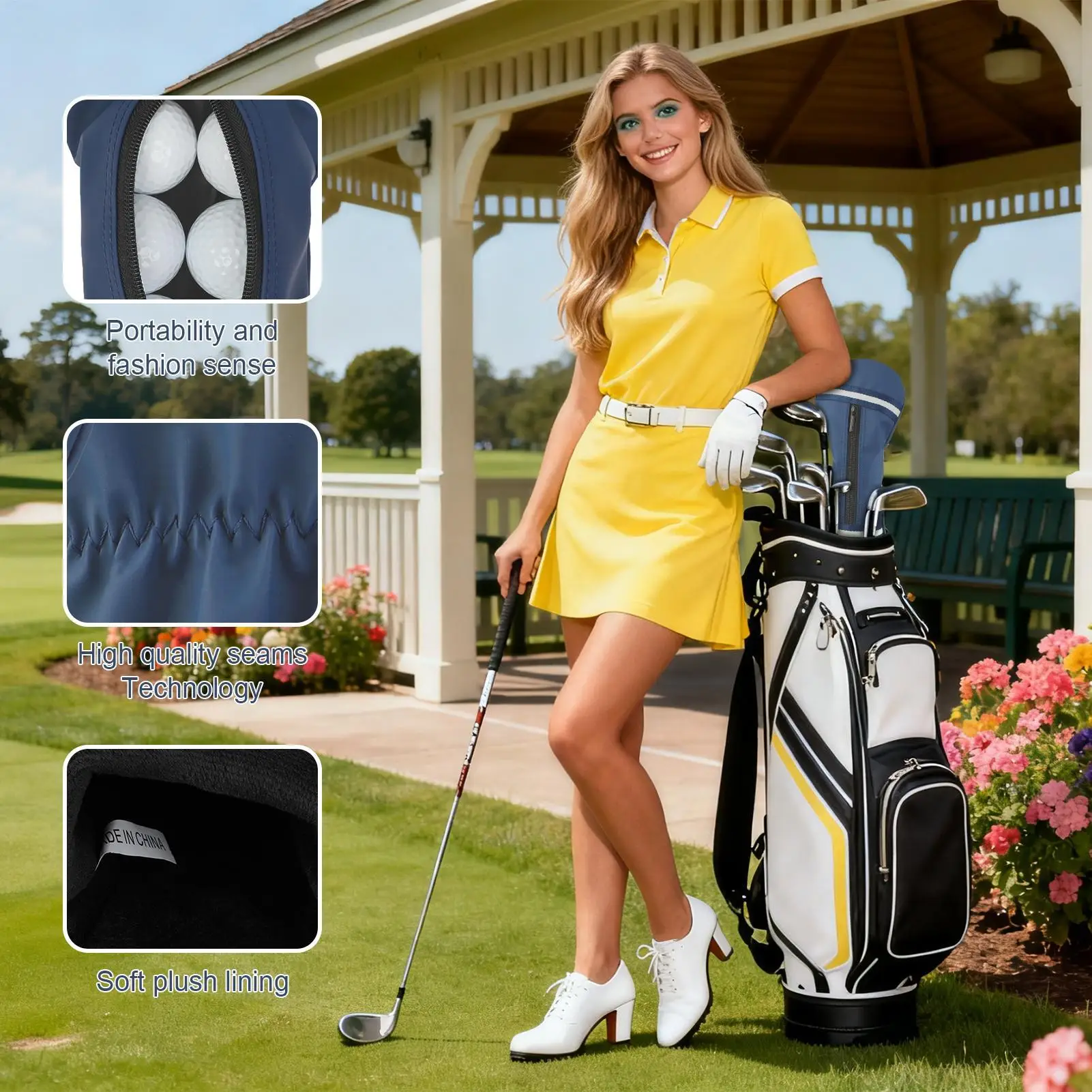 أغطية نادي الجولف إغلاق مرن مقاوم للتمزق كم أغطية جولف مقاومة للتمزق لسائقي الغابة للرجال والنساء الأب