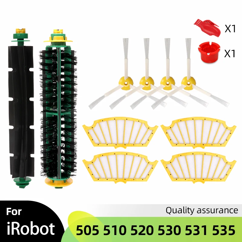 IRobot Roombaフィルター,メインサイドブラシ部品,シリーズ500,510, 530, 535, 532, 550, 560, 564, 570, 580, 585, 595