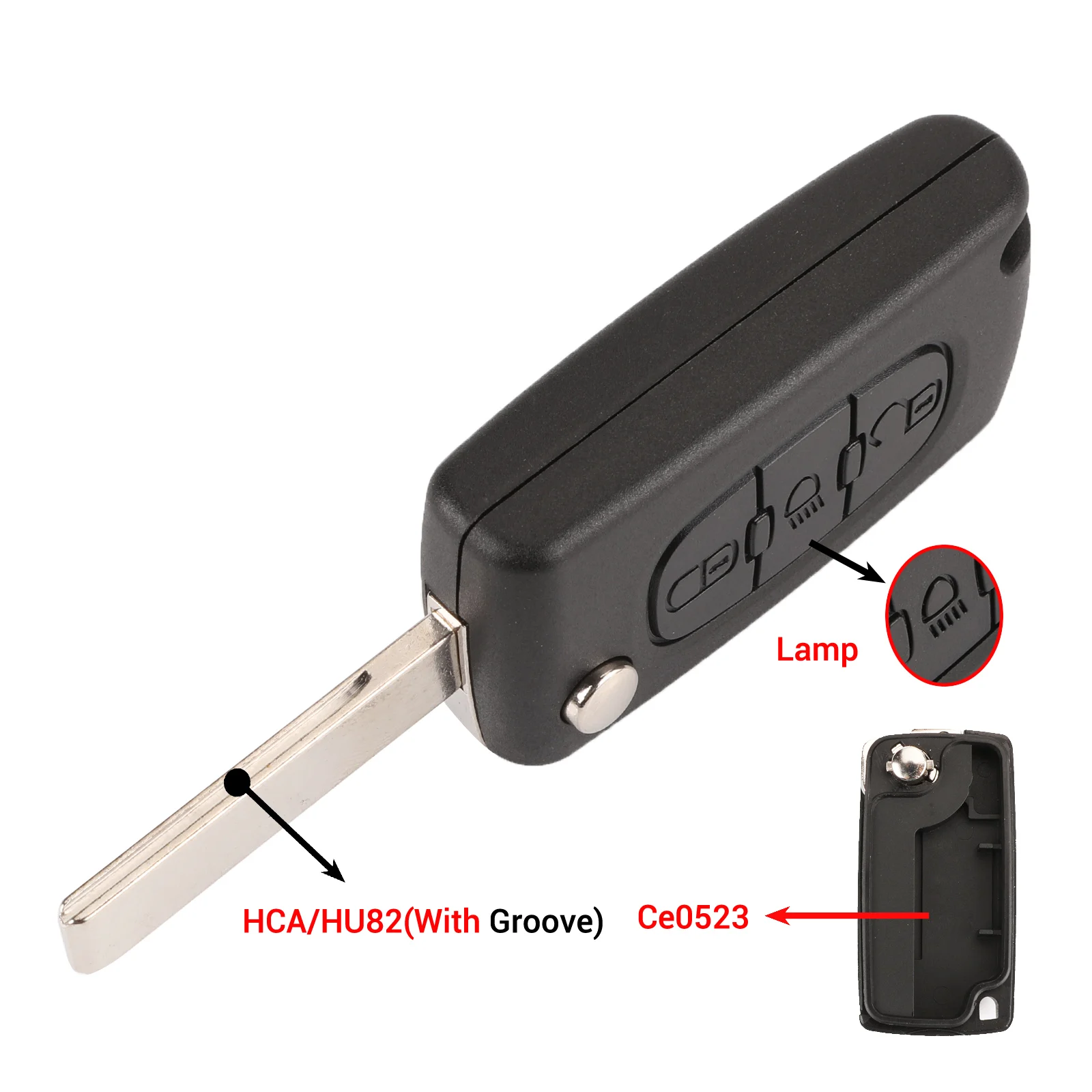 Jingyuqin 2/3 Tasten Flip Folding Fernbedienung Auto schlüssel Shell Für peugeot 107 206 307 407 408 Für Citroen C2 C3 c4 C5 C6 CE0523/0536