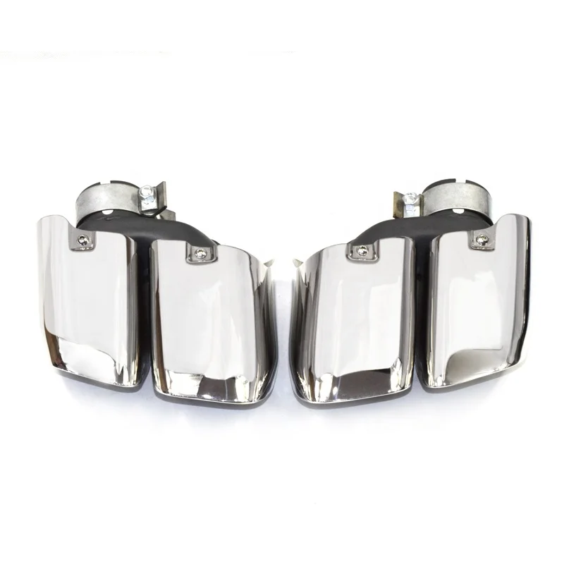 1 Pair Black Silver 304 Stainless Steel Exhaust Pipe For Porsche Macan Turbo 2019-2020 Exhaust Tip