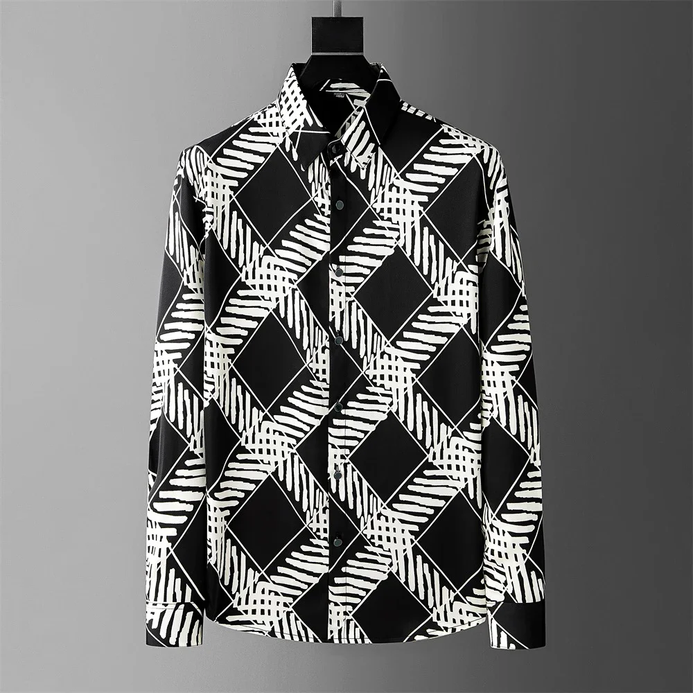 

Men's Simple Fashion Plant Natural 3D Printed Shirt Long Sleeve Lapel Slim Men's Shirt Business Casual Outdoor Street Clothing