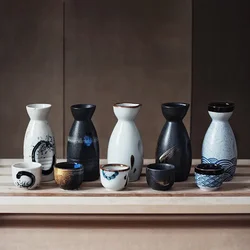 Japanese Sake Set Creative Ceramic Wine Home Insulation Wine Glass Ceramic One Pot Four Cup Sake White Wine Pot Wine Barware Set