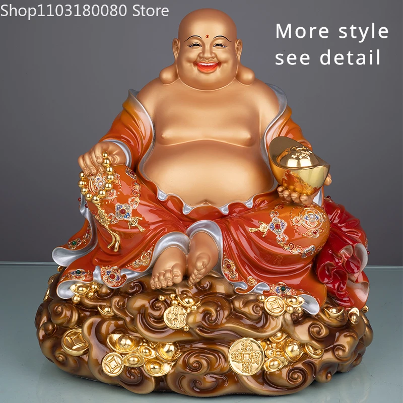 Exquisite Brass Copper Free happy Maitreya buddha statue big belly happy smile Buddha sculpture Home Decor Large size